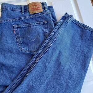 Men's Levi's 550 Relaxed Fit Medium Wash Blue Jeans 50w 30L zip fly